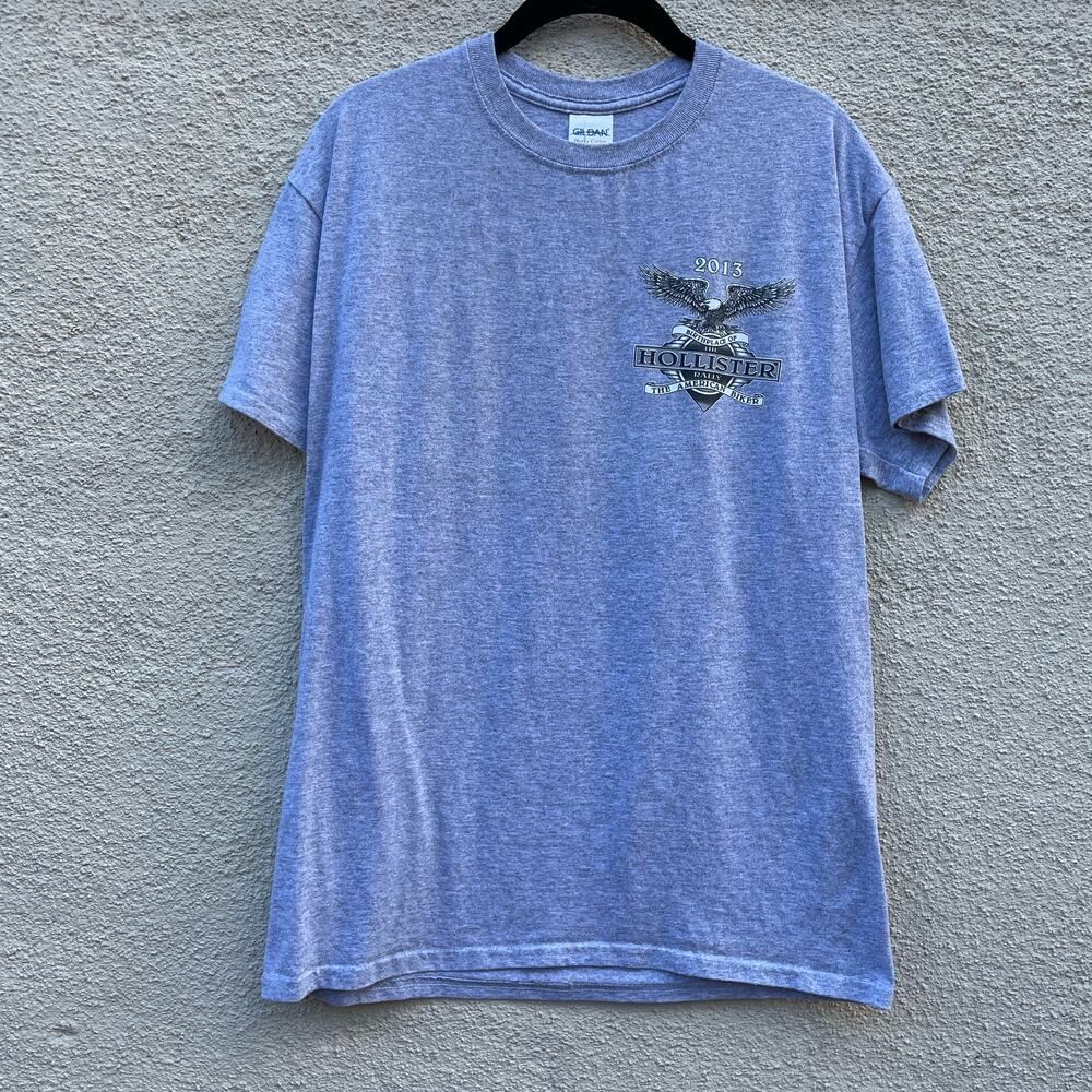 Hollister 2013 Biker Rally Motorcycle Grey Short Sleeve Tee M